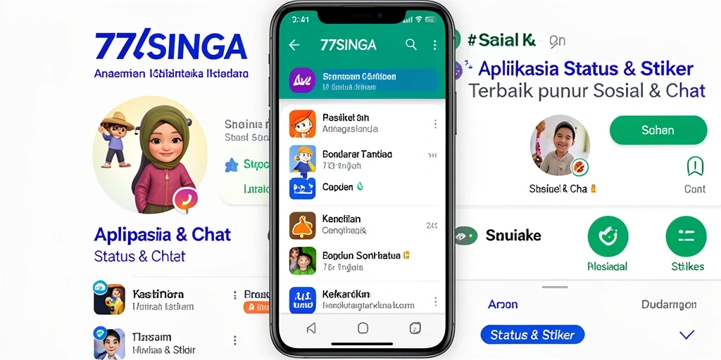 Screenshot antarmuka 77SINGA dengan berbagai pilihan stiker.