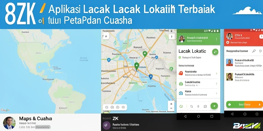 Antarmuka aplikasi 8ZK untuk pelacakan lokasi yang jelas.