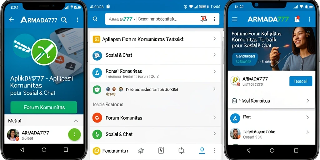 Tampilan antarmuka aplikasi Forum Komunitas ARMADA777 yang menarik dan fungsional.
