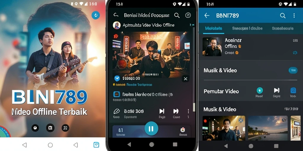 Tampilan antarmuka aplikasi Pemutar Video Offline BNI789 yang menarik dan fungsional.