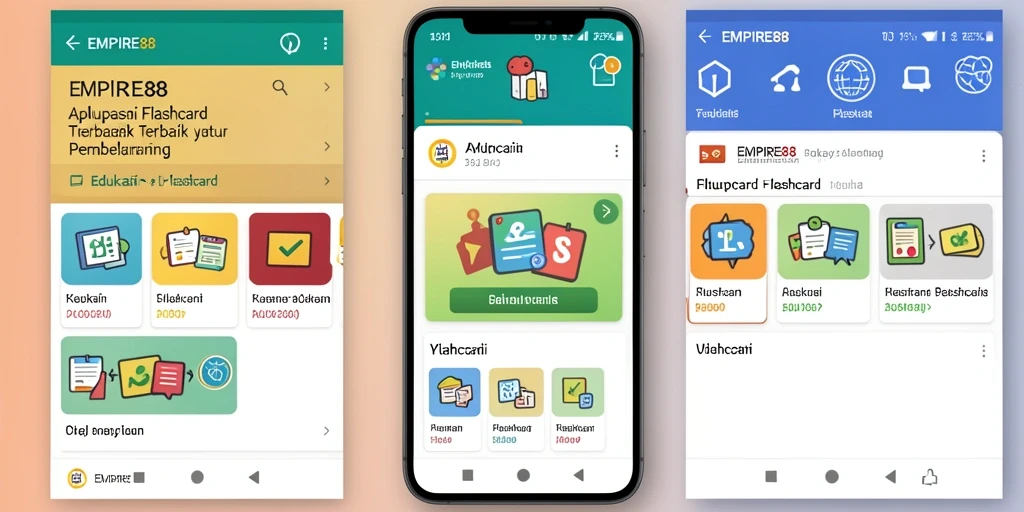 Tampilan aplikasi EMPIRE88 yang user-friendly untuk belajar Flashcard.