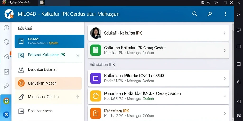 Tampilan antarmuka aplikasi Kalkulator IPK yang sederhana dan mudah dipahami.