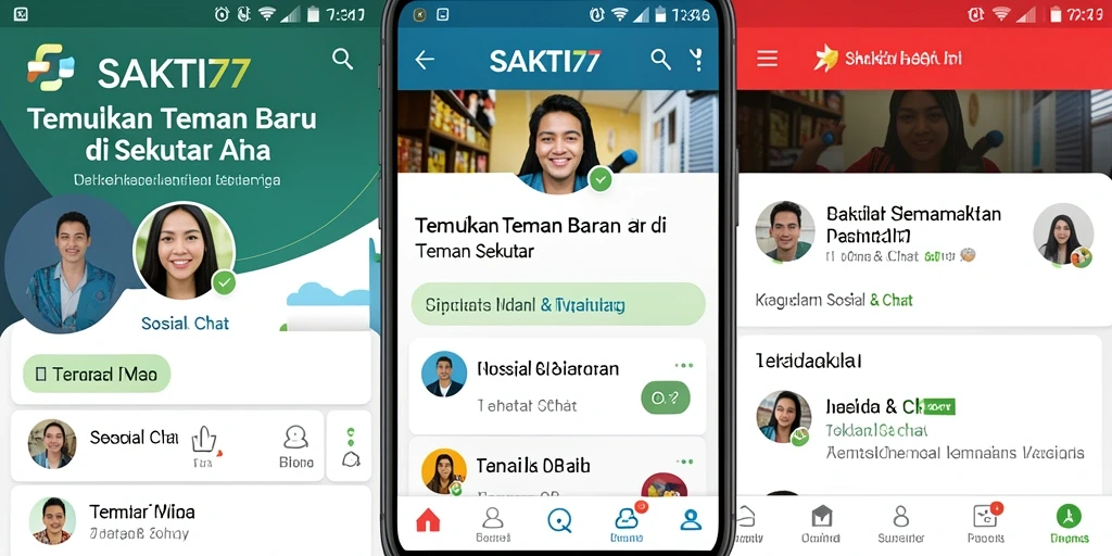 Tampilan antarmuka SAKTI77 untuk mencari teman baru.