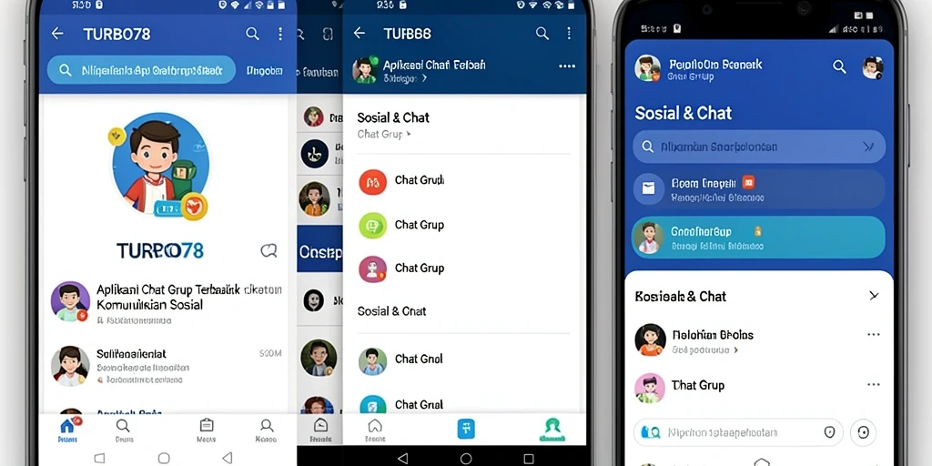 Antarmuka interaktif TURBO78 untuk chatting grup yang menarik.